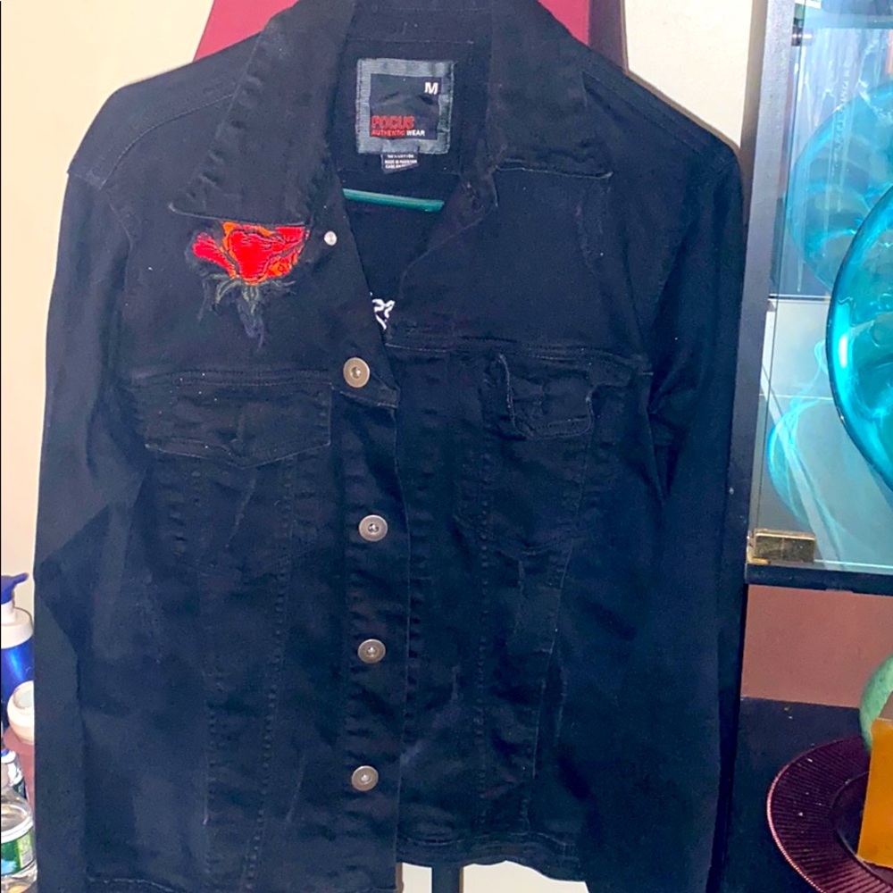 Men black jean jacket